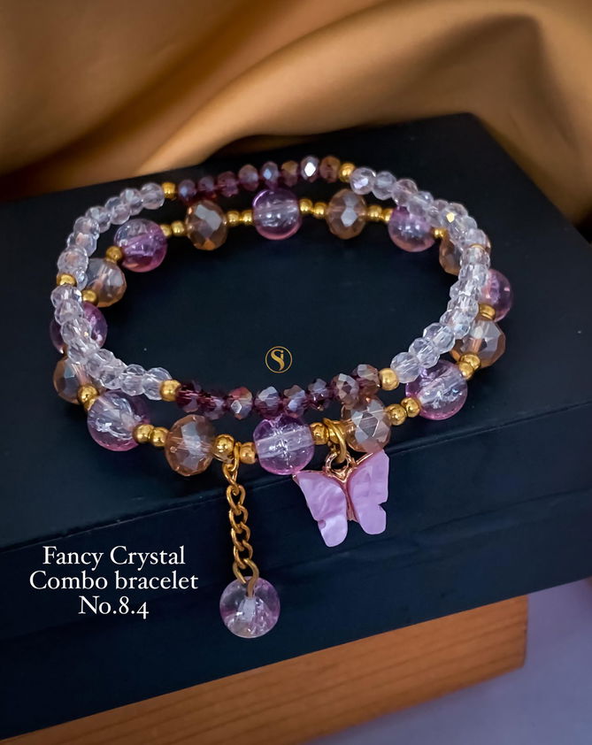 2 Fancy Designer Crystal Combo Bracelets Wholesale Price In Surat
